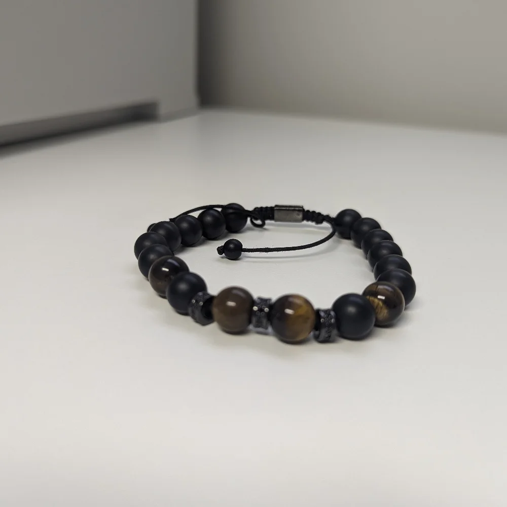 Black Onyx and Tiger's Eye Bracelet